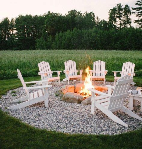 Adirondack chairs around an outdoor fire pit #adirondackchairs in 2020 ...