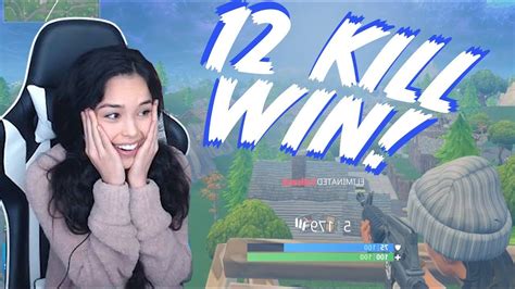 Valkyrae - 12 Kill Solo Fortnite WIN - Full Match - YouTube