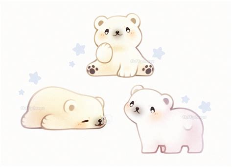 I love polar bears beary much…. ʕ·ᴥ· ʔ | Cute animal drawings kawaii ...