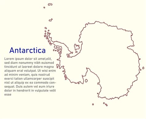 Premium Vector | Blank map of Antarctica printable outline map of ...