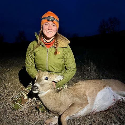 Female White Tailed Deer With Antlers