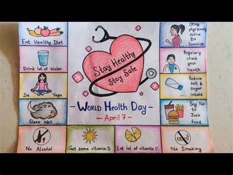 a poster on the wall that says stay healthy, stay safe and wear health day