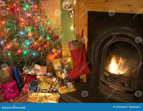 Christmas Fireside stock image. Image of christmas, winter - 23425469