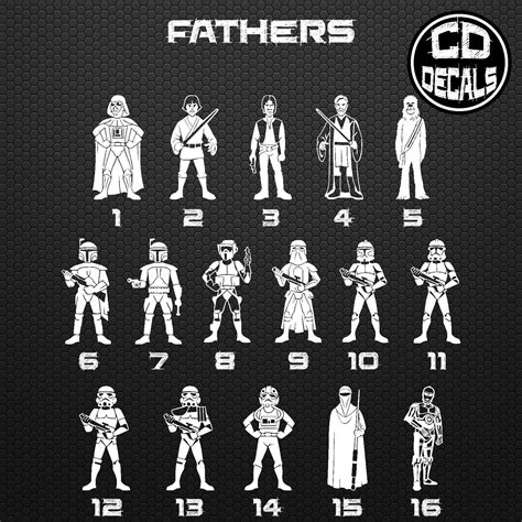 Star Wars Stick Figure Family Vinyl Decal Sticker Car Window Wall ...