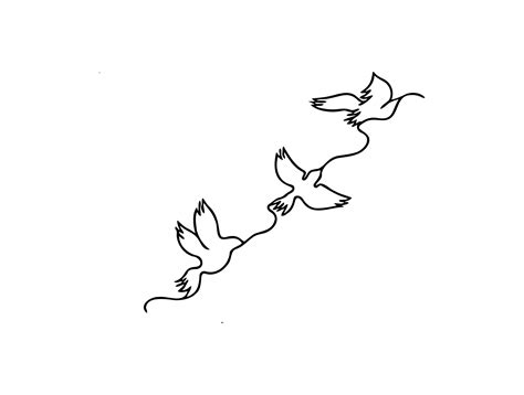 Simple Bird Outline Tattoo