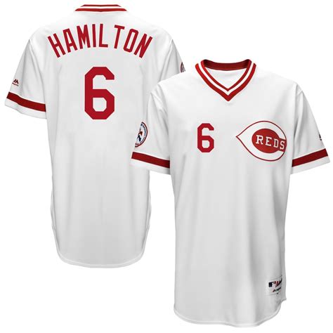 Men's Cincinnati Reds Billy Hamilton Majestic White 1976 Turn Back the ...