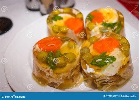 Aspic is a tasty dish. stock image. Image of background - 172853237