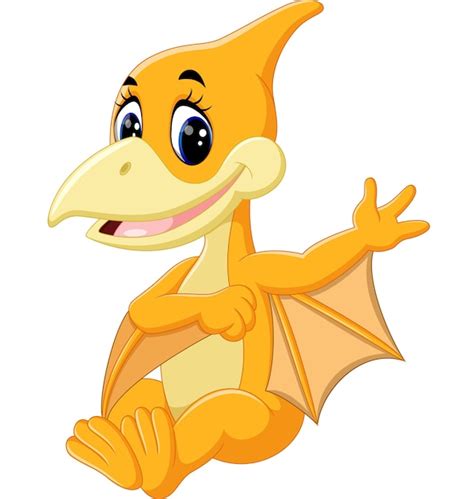 Premium Vector | Cute pterodactyl cartoon