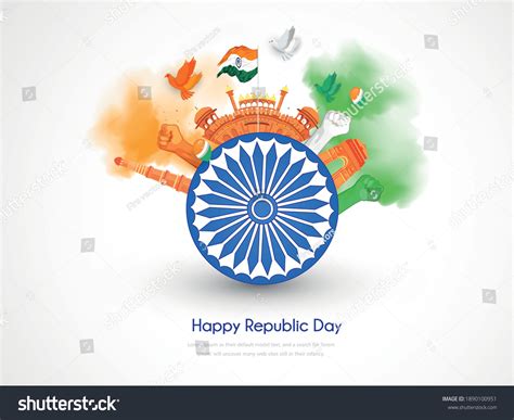 Happy Republic Day Vector Illustration Republic Stock Vector (Royalty ...