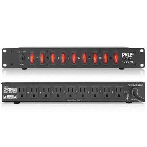 Buy Pyle PDU Power Strip Surge Protector - 150 Joules,9 Outlet Strips ...