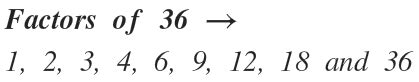 Factors Of 36