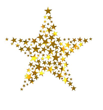 gold stars are arranged in the shape of a star on a white background ...