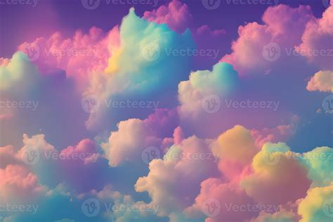 Pastel Cloud Background, cotton candy clouds, Rainbow Cloud Background ...