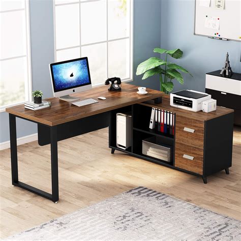 Tribesigns L-Shaped Computer Desk, 55 Inch Large Executive Office Desk ...