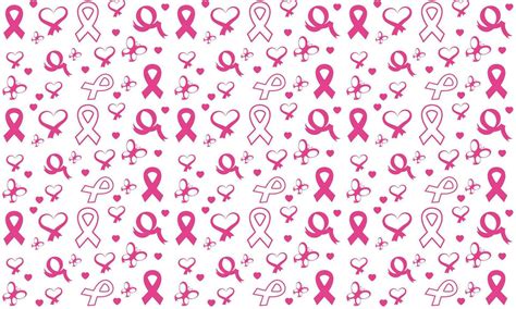 Breast cancer awareness month symbol emblem seamless pattern. vector ...