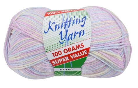 100g Knitting Yarn 3/8 Ply Super Soft Acrylic Knitting Wool Solid Multi ...