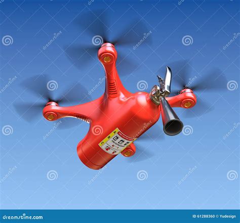 Fire fighting drone stock illustration. Illustration of aircraft - 61288360