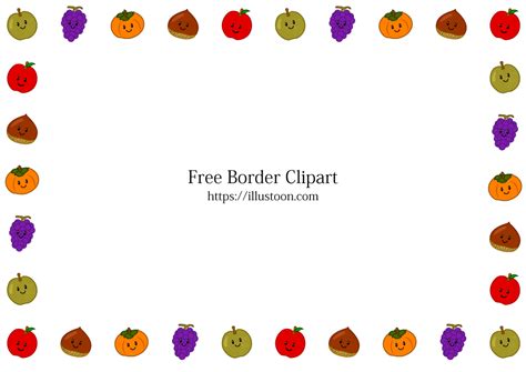 Cute Fruit Border Background Free PNG Image｜Illustoon