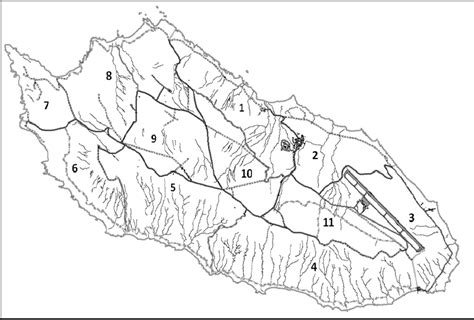 Map of San Nicolas Island showing work zones, roads, drainages and ATV ...