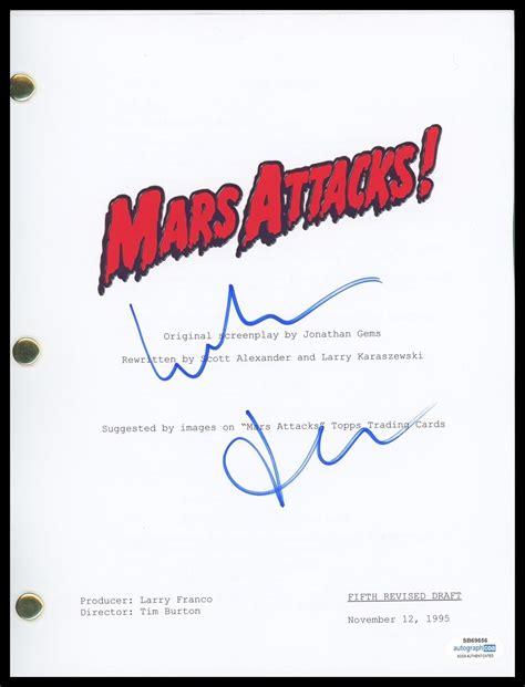 Lukas Haas "Mars Attacks!" AUTOGRAPH Signed Full Complete Script ...