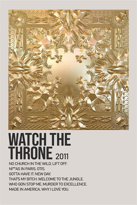 Watch The Throne By Kanye West Minimalist Album Poster | Rap album ...