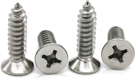 Full Silver Stainless Steel Self Tapping Screw CSK Head Phillip ...