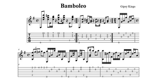 Bamboleo for guitar. Guitar sheet music and tabs.