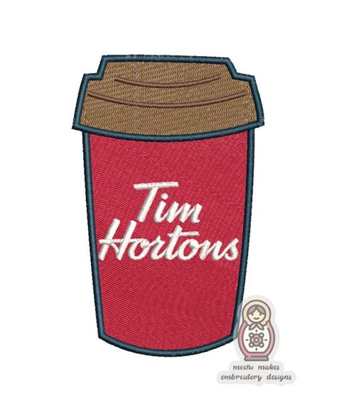 Tim Hortons Inspired Coffee Cup Machine Embroidery Digital | Etsy