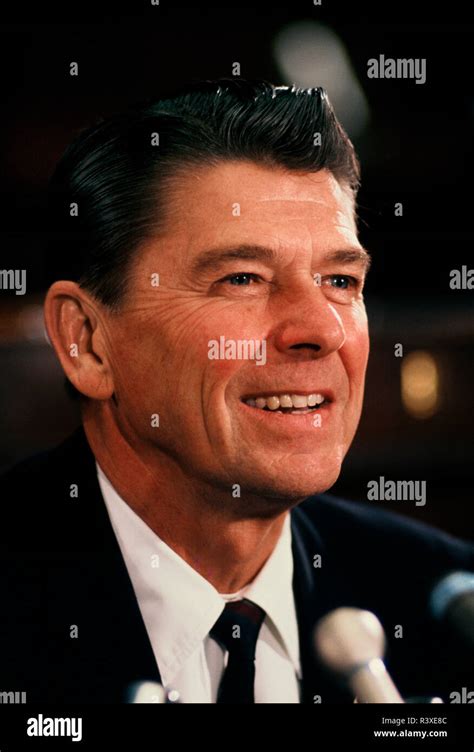 Governor Ronald Reagan at a press conference in Washington in January ...