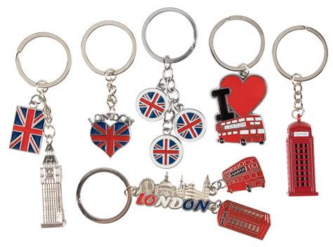 Buy London Keychains - 6-Pack Souvenir Key Rings, 6 Assorted Designs ...