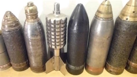 ww1 & ww2 artillery shells, mortars and projectiles - YouTube