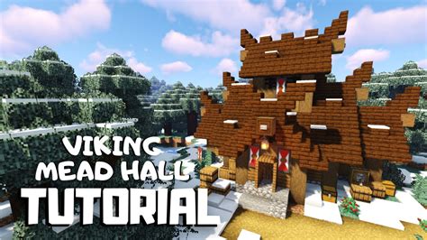 Minecraft: How to Build a Viking Mead Hall (Snowy Viking Village ...