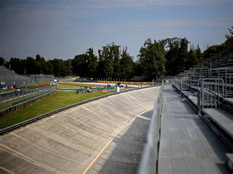 Part of the Monza oval overlooking the first chicane. : r/formula1