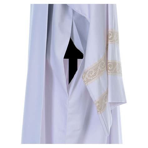 Catholic Alb with double partition and embroidered cross in | online ...