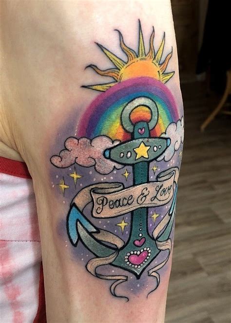 Rainbow Tattoos, Anchor Tattoo, Love Tattoos, Tattoo Inspiration, Peace ...