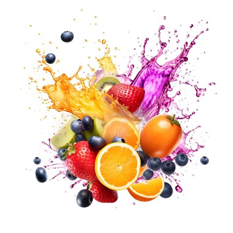 Premium Photo | A colorful fruit splashing in a splash of juice