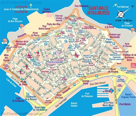 Saint-Malo tourist map - Ontheworldmap.com