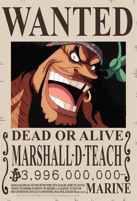 Marshall D. Teach bounty (One Piece Ch.957) by bryanfavr on DeviantArt