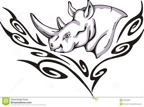 Rhino Outline Tattoo