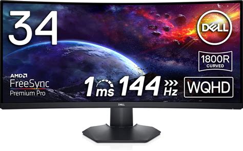 Dell S3422DWG 34'' WQHD (3440x1440) Ecran PC Incurvé Gaming 1800R, 21:9 ...