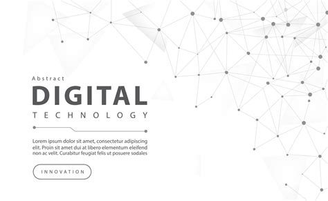 Digital technology banner black and white background concept with ...