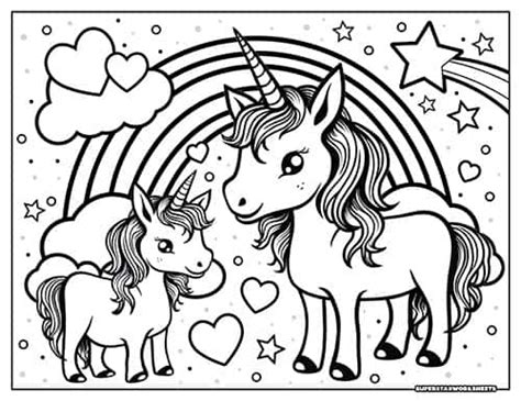 Printable Baby Unicorn Coloring Pages