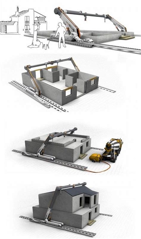 three different views of a house being built with construction ...