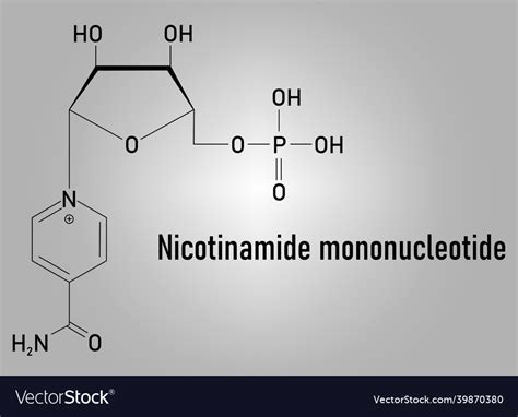 Nicotinamide mononucleotide molecule formula Vector Image