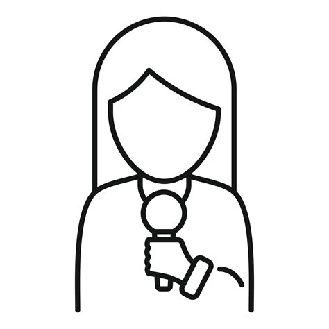 Tv reporter icon, outline style 14517530 Vector Art at Vecteezy