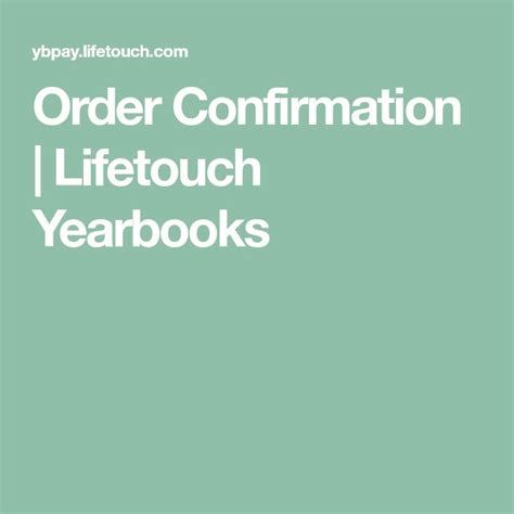 Order Confirmation | Lifetouch Yearbooks | Lifetouch yearbook, Yearbook ...