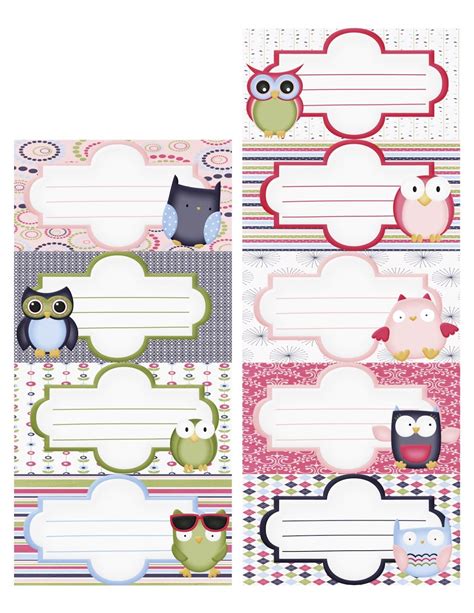 Preschool Printables: Free Owl Songs Printable | Notebook labels ...