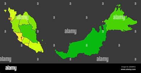 Malaysia map states hi-res stock photography and images - Alamy