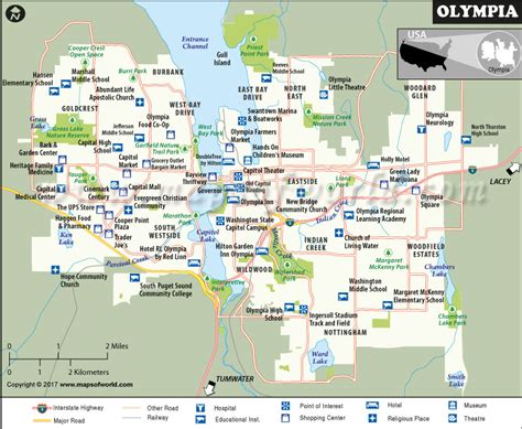 Olympia Map, Washington | Map of Olympia