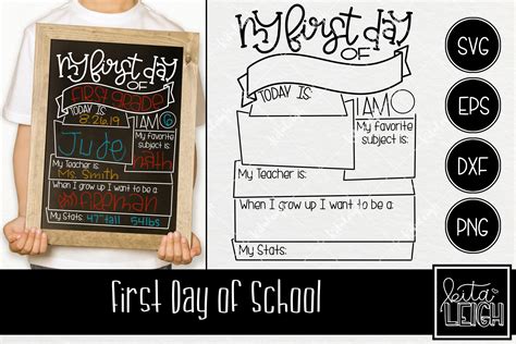 First Day of School Chalkboard SVG (274555) | Hand Lettered | Design ...